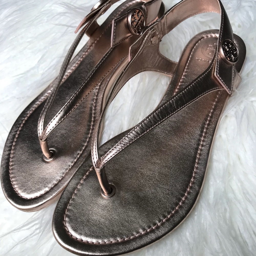 Tory Burch Minnie Metallic Flat Travel Sandal